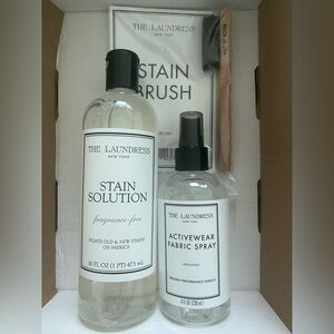 The Laundress Fabric Care Set with Stain Solution Fabric Spray and Stain Brush